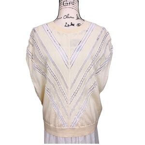 Adam Lippes Women Lace Wool Crew Neck Sweater